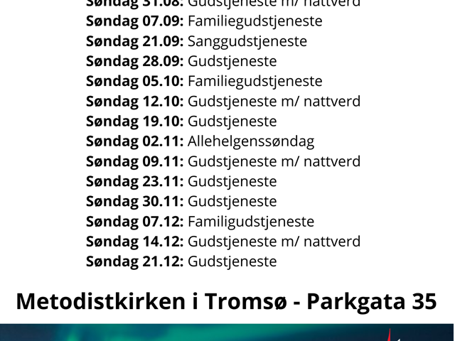 Høstens gudstjenesteprogram