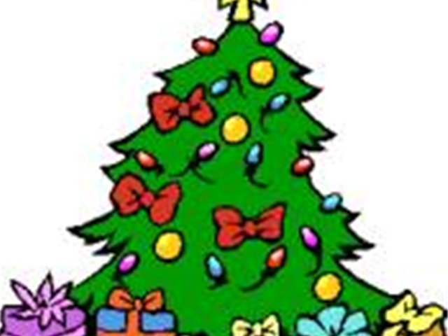 Julefest med gang rundt treet, julesanger og leker, poser til barna - enkel bevertning.