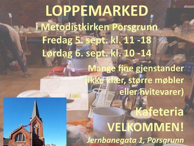 Loppemarked i Porsgrunn Metodistkirke