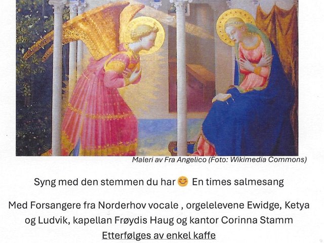 METODISKIRKEN anbefaler: Salmekveld i Norderhov kirke tirsdag kl.18:30  To av våre unge - Edwige og Ketya er med og deltar. 