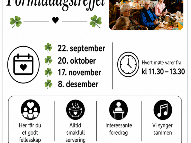 Nå er høstens datoer klare – Hjertelig velkommen til Formiddagstreffet! 