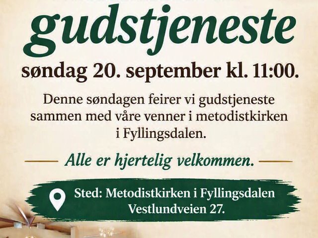 Gudstjeneste 20. september 2026