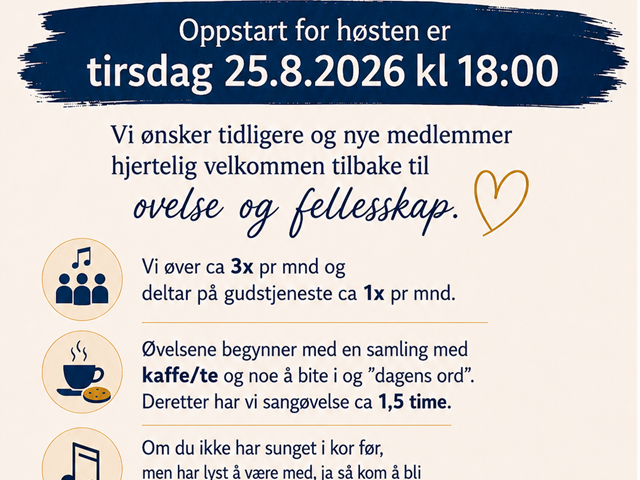 Seniorkoret - oppstart høsten 2026