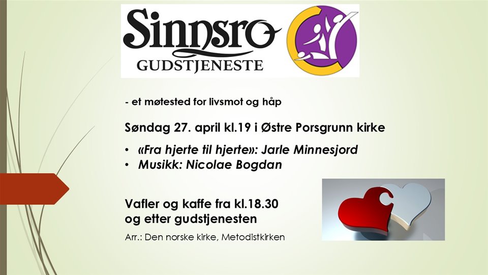 Sinnsrogudstjeneste i Østre Porsgrunn kirke