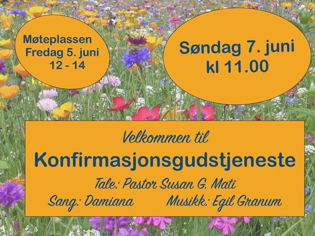 Konfirmasjonsgudstjeneste . Pastor Susan G. Mati . Konfirmant Chichi Awani. Damiana synger . Musikk: Egil Granum.