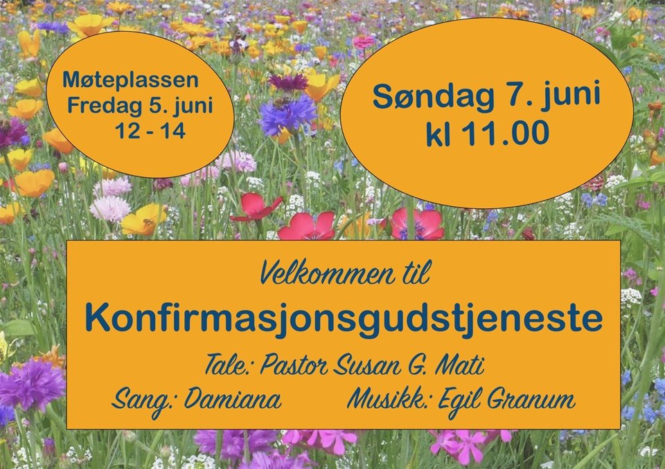 Konfirmasjonsgudstjeneste . Pastor Susan G. Mati . Konfirmant Chichi Awani. Damiana synger . Musikk: Egil Granum.